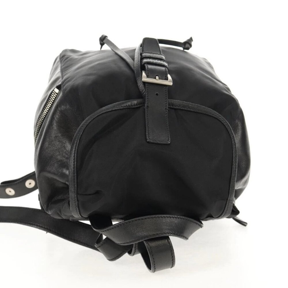 PRADA Backpack Nylon Leather Black Silver Auth - Picture 6 of 16
